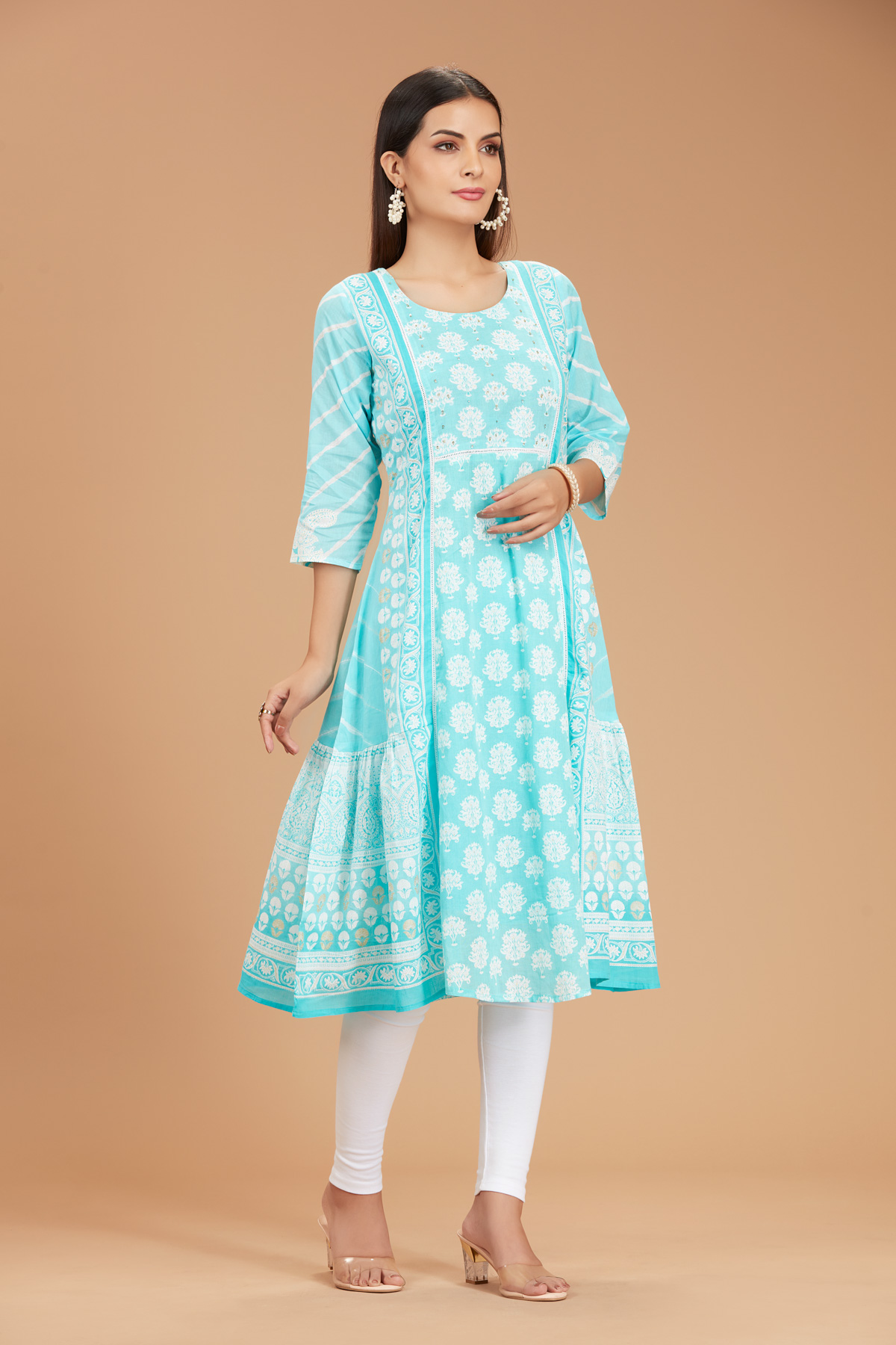 Blue Printed Flair Kurti